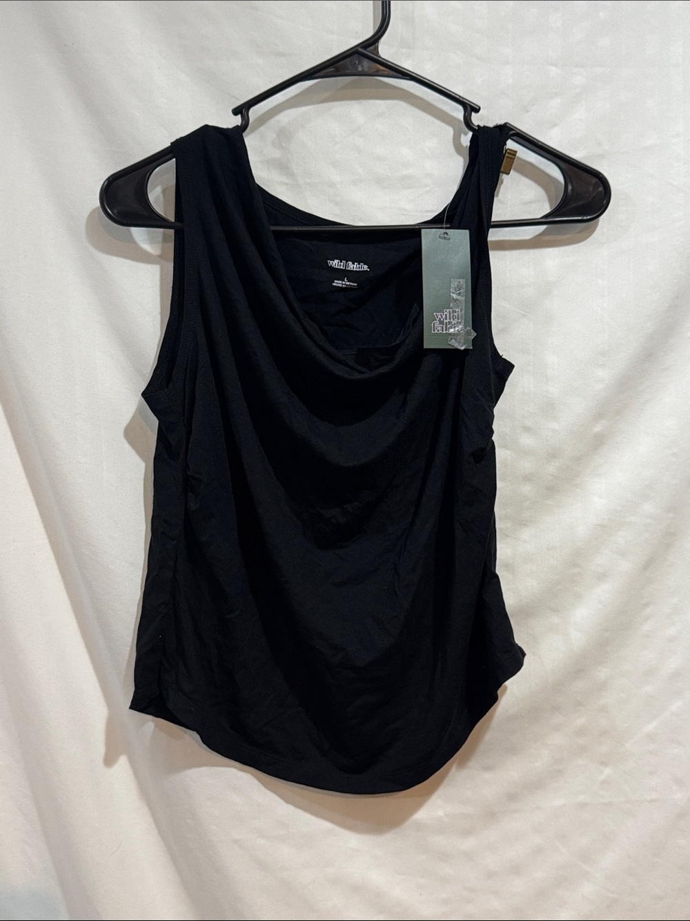 wild fable Black Draped Tank with Cowl Neck